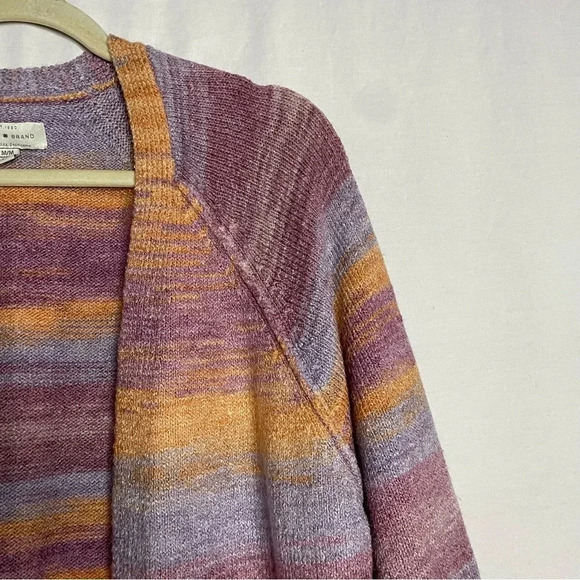 Lucky Brand Boho Soft Cozy Gradient Stripe Longline Open Front Cardigan - Picture 4 of 12
